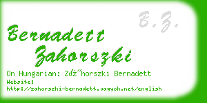 bernadett zahorszki business card